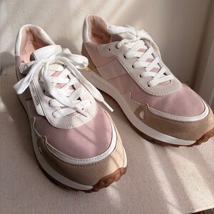 Michael Kors Women's Monroe Mixed Media Trainers NIB Soft Pink